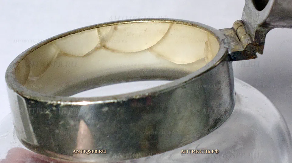 Чайница стеклянная старинная с металлической крышкой. WMF. Германия. Нач. ХХ века. №21113